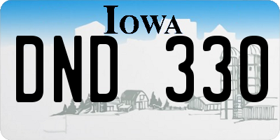 IA license plate DND330