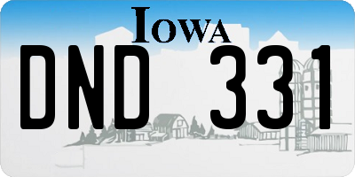 IA license plate DND331