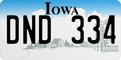 IA license plate DND334
