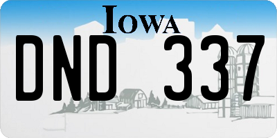 IA license plate DND337