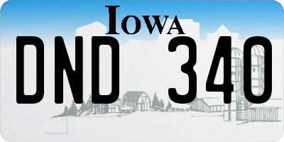 IA license plate DND340