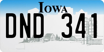 IA license plate DND341