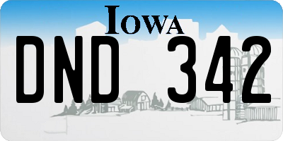 IA license plate DND342