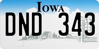 IA license plate DND343