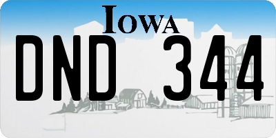 IA license plate DND344