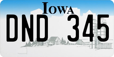 IA license plate DND345