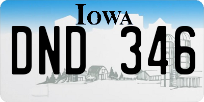 IA license plate DND346