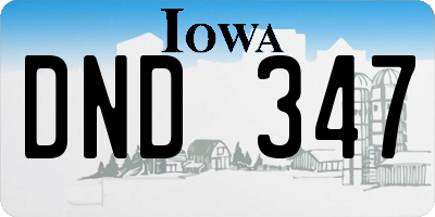IA license plate DND347