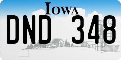 IA license plate DND348