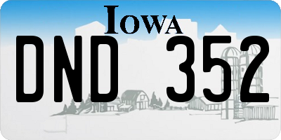IA license plate DND352