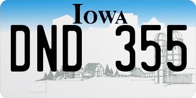 IA license plate DND355