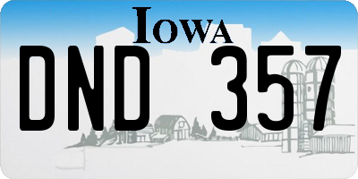 IA license plate DND357