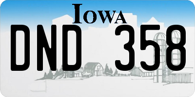 IA license plate DND358