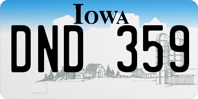 IA license plate DND359