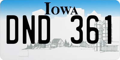 IA license plate DND361