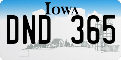 IA license plate DND365