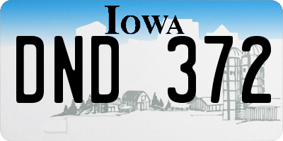 IA license plate DND372