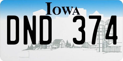 IA license plate DND374