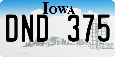 IA license plate DND375