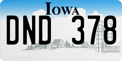 IA license plate DND378