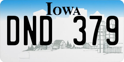 IA license plate DND379