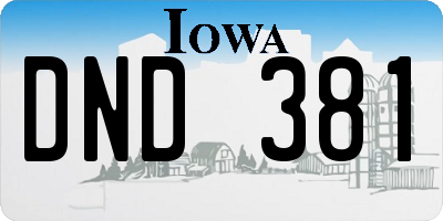 IA license plate DND381