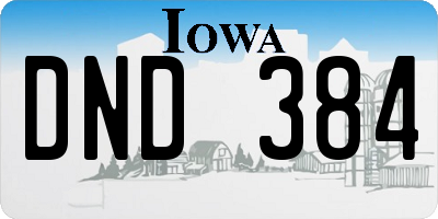 IA license plate DND384