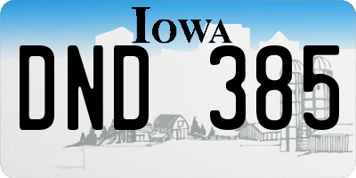 IA license plate DND385