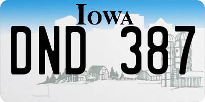 IA license plate DND387