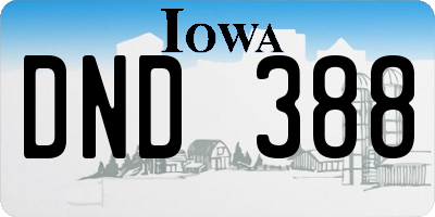 IA license plate DND388