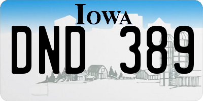 IA license plate DND389