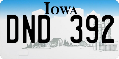 IA license plate DND392