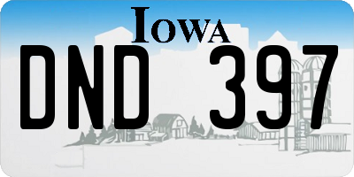 IA license plate DND397
