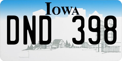 IA license plate DND398