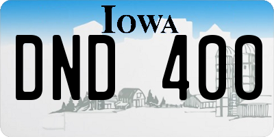 IA license plate DND400