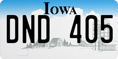 IA license plate DND405