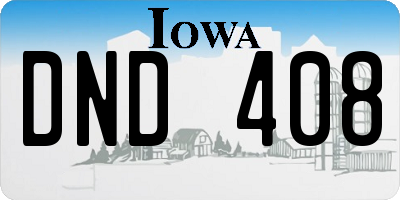 IA license plate DND408