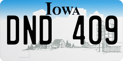 IA license plate DND409