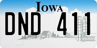 IA license plate DND411