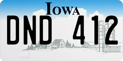 IA license plate DND412