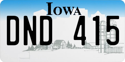 IA license plate DND415