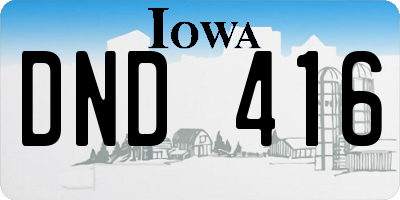 IA license plate DND416