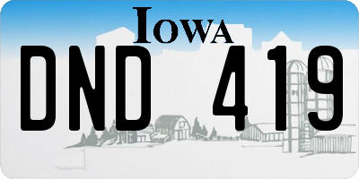IA license plate DND419