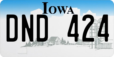 IA license plate DND424