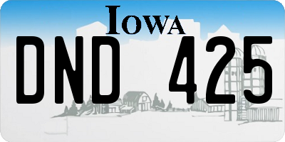 IA license plate DND425