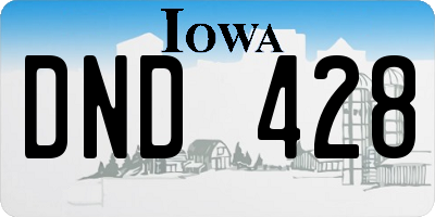IA license plate DND428