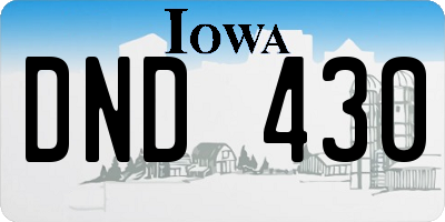 IA license plate DND430