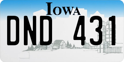 IA license plate DND431