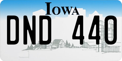 IA license plate DND440