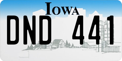 IA license plate DND441